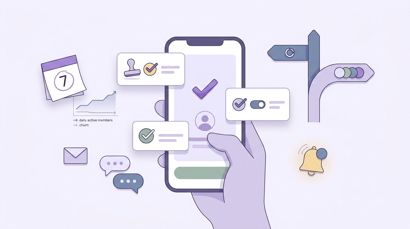 Checklist for the first week of a social app launch, including onboarding, outreach, and activity monitoring.