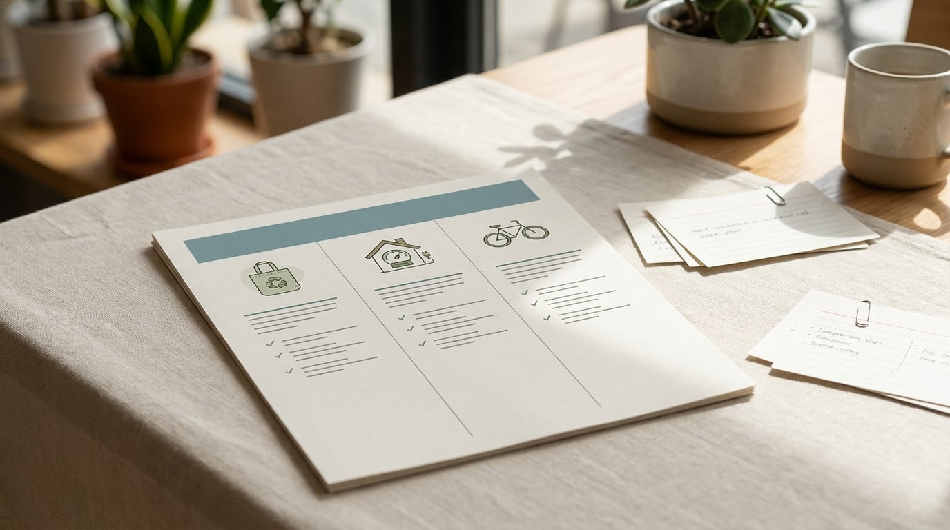 Comparison table of eco-friendly living app categories and the main problem each one helps solve. Comparison table of eco-friendly living app categories and the main problem each one helps solve.