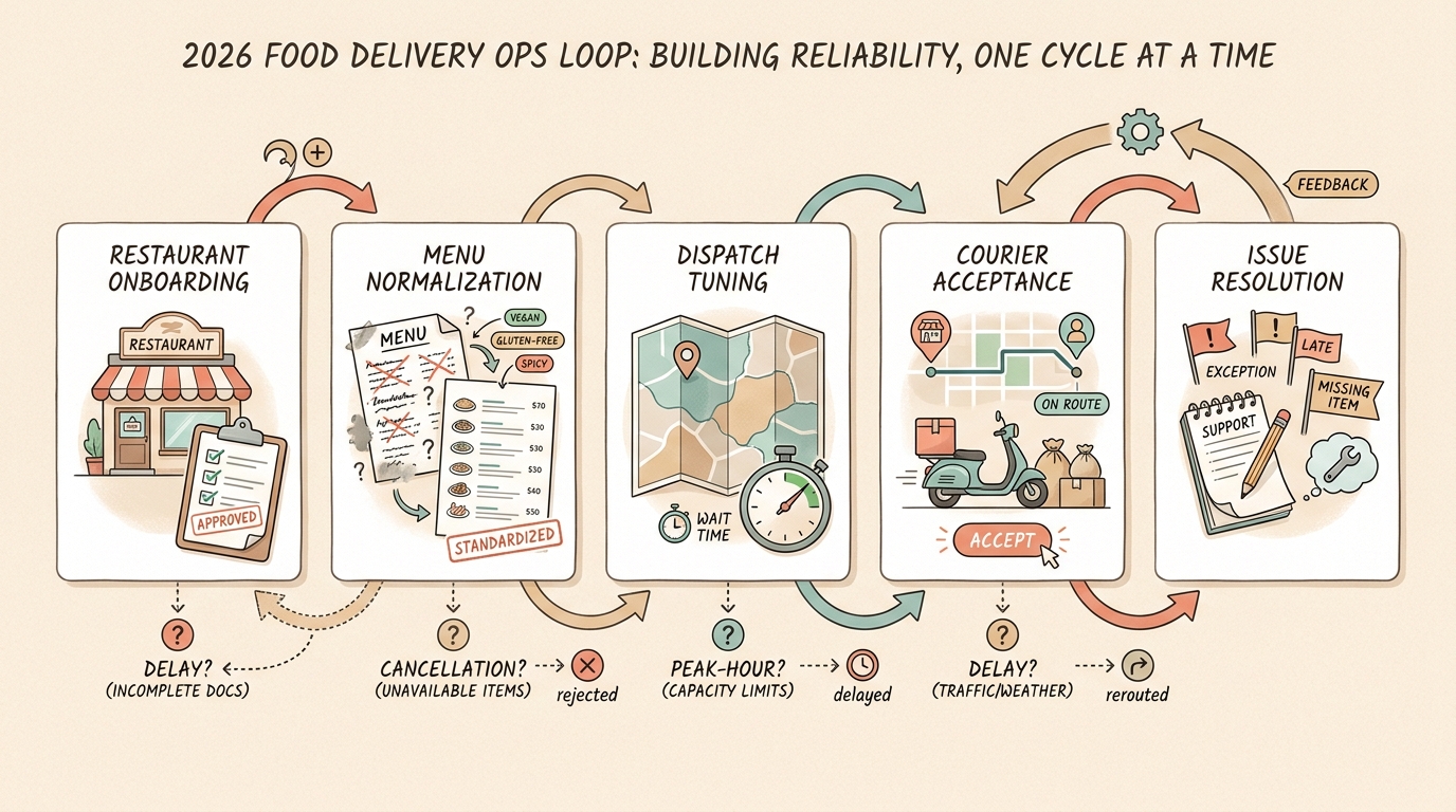 Process diagram of the workflow used by a breakout 2026 food delivery app to improve reliability and scale. Process diagram of the workflow used by a breakout 2026 food delivery app to improve reliability and scale.