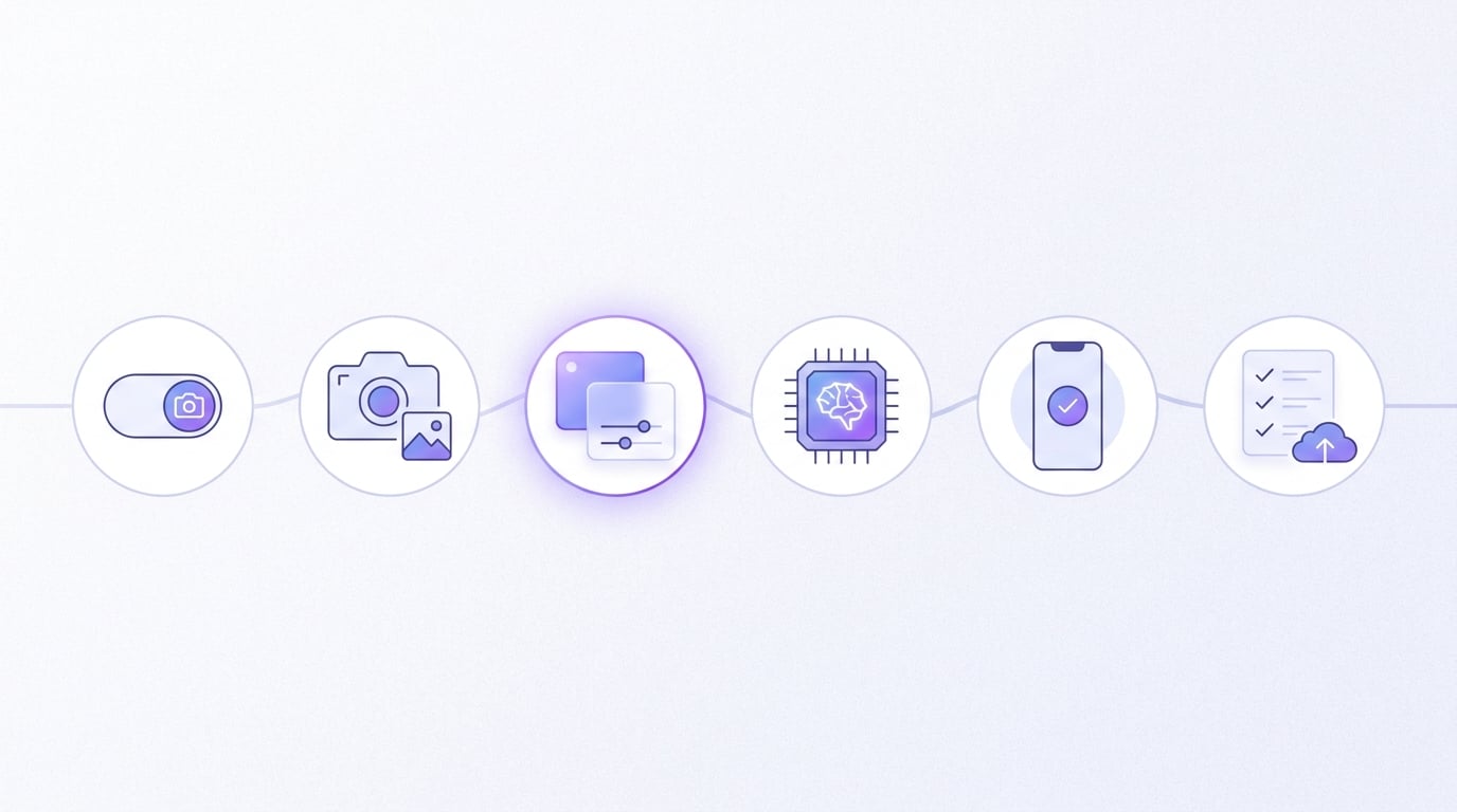 Timeline for implementing image recognition in an iOS app from setup to testing and release validation.