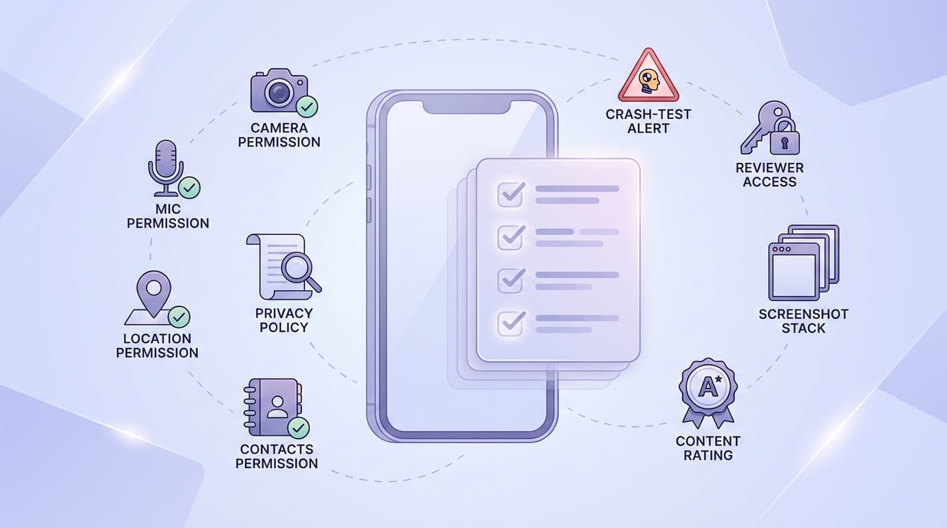 A pre-submit checklist for preparing an app for Google Play review. A pre-submit checklist for preparing an app for Google Play review.