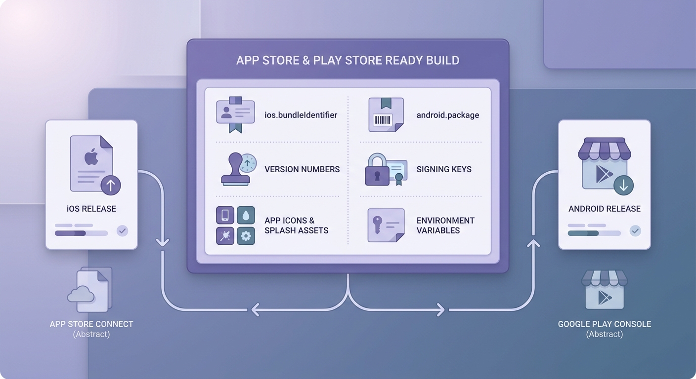 Checklist of Expo publishing prerequisites before building for App Store and Google Play. Checklist of Expo publishing prerequisites before building for App Store and Google Play.