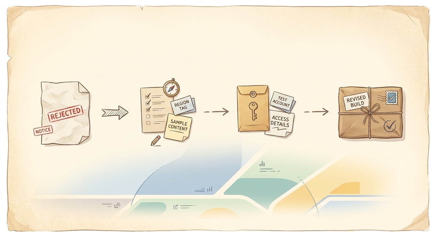 Timeline for fixing an App Store rejection caused by missing public content and resubmitting the app