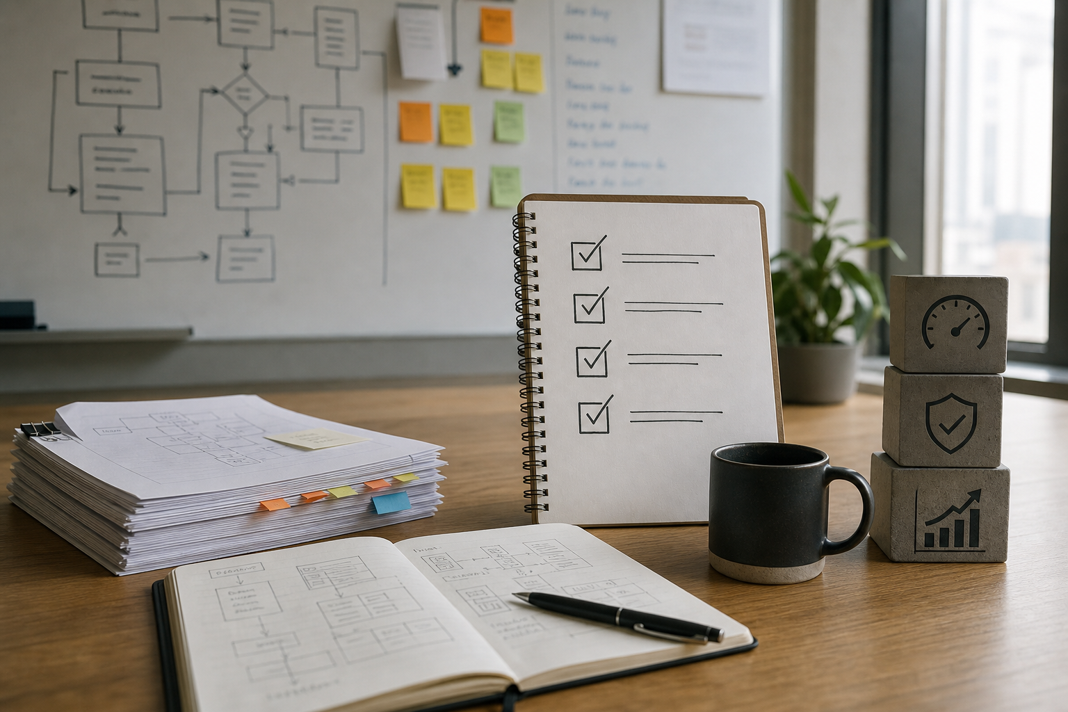 Checklist block with migration and hiring tasks, timelines, and performance gates for moving to Flutter or React Native.