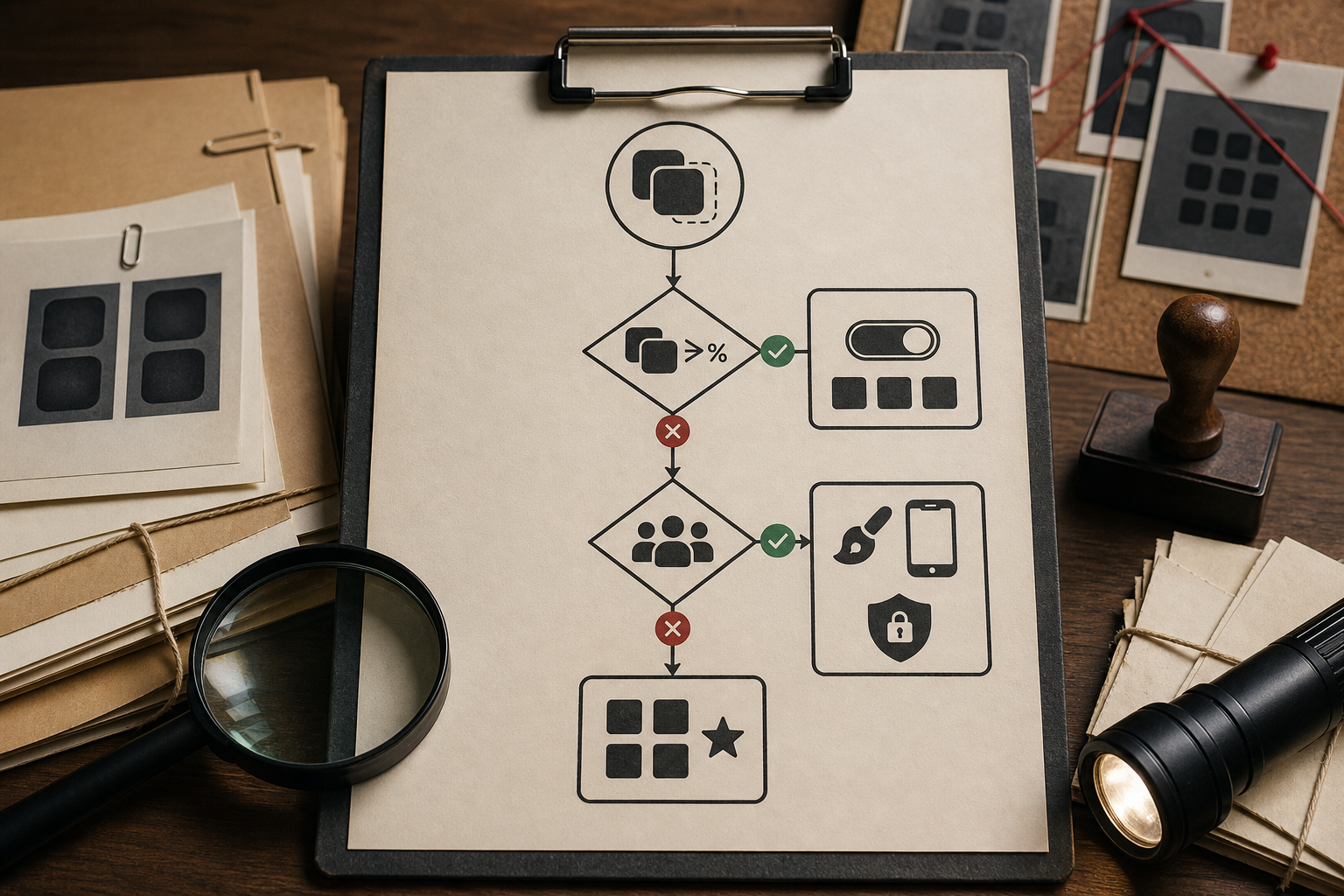 Decision flow for whether to consolidate apps or differentiate them, showing percentage overlap, engineering approaches, and reviewer-proof actions.