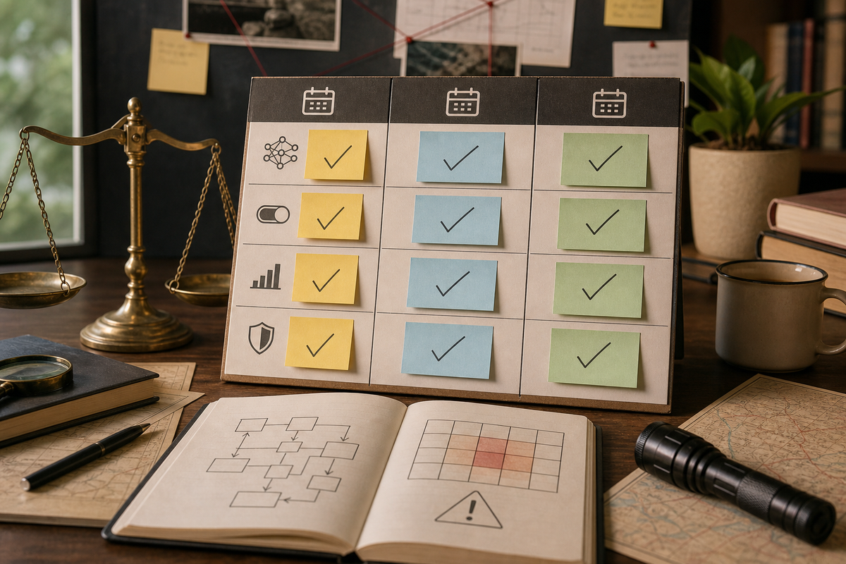 A three-row checklist showing the Day 0 - 30, Day 30 - 60, and Day 60 - 90 items to ship an Android AI content generator MVP
