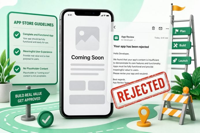 Why "Coming Soon" Screens and Placeholder Content Get Apps Rejected Instantly