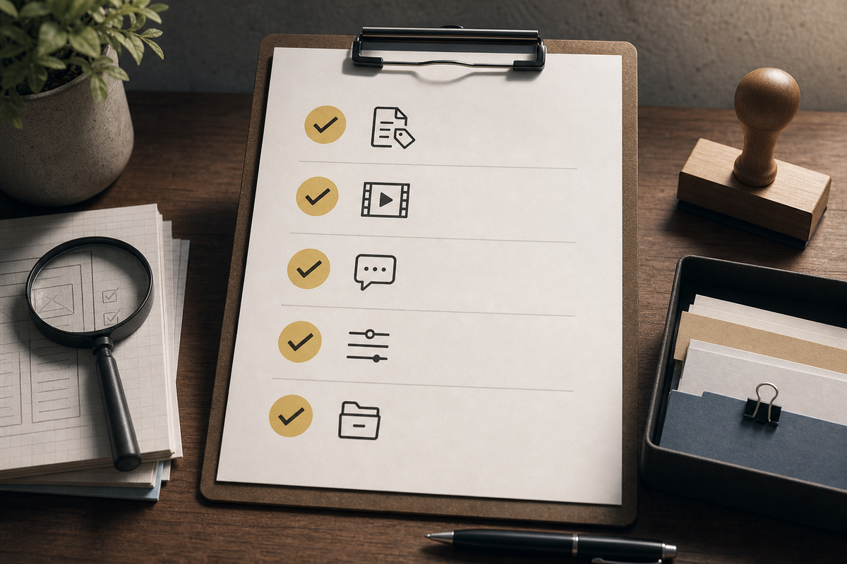 Checklist with five resubmission items: guideline mapping, screencast, unchanged statement, single-variable delta, review-thread log.