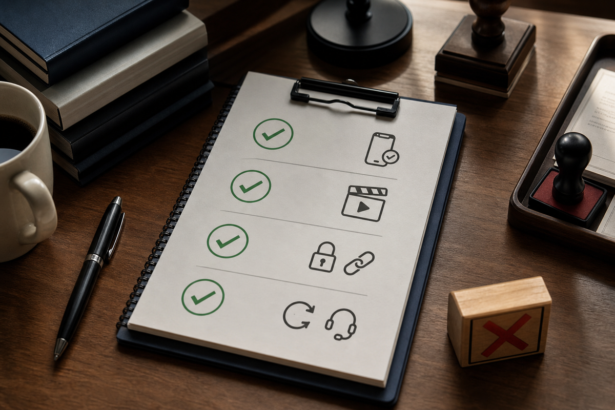 Checklist: TestFlight smoke test, attach recording, paste credentials and deep link, confirm reset and support contact. Checklist: TestFlight smoke test, attach recording, paste credentials and deep link, confirm reset and support contact.