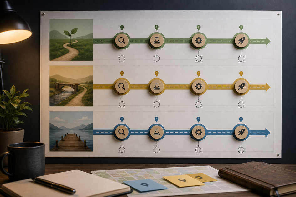 Timeline showing migration paths for greenfield, incremental, and platform expansion with checkpoints for audits, CI gates, and performance baselines specific to SwiftUI adoption. Timeline showing migration paths for greenfield, incremental, and platform expansion with checkpoints for audits, CI gates, and performance baselines specific to SwiftUI adoption.